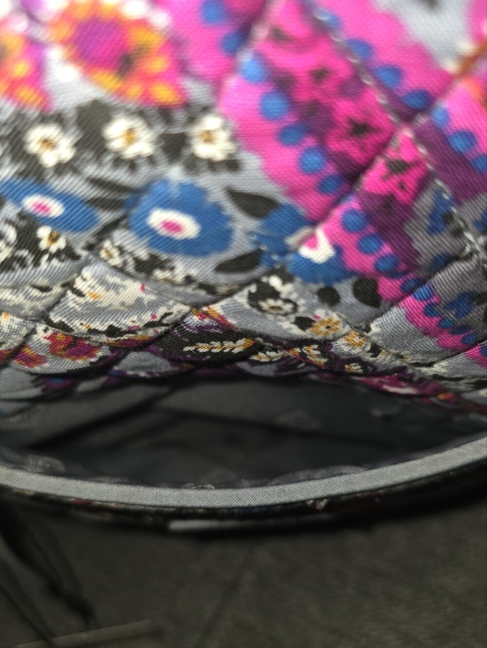Vera Bradley Quilted Paisley Shoulder Bag in Pink and Gray - Picture 4 of 9